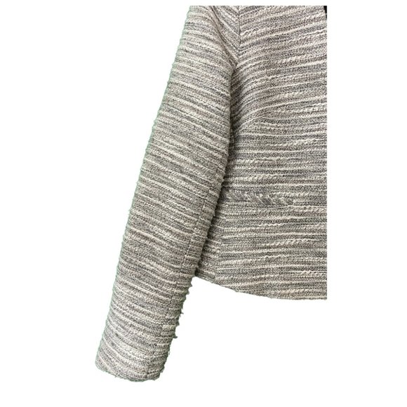 OASIS/FOSCHINI Tweed Style Light Grey and White Line Details Jacket 6 - Picture 4 of 4